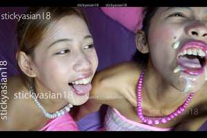 3CB Bow and Cherry open their mouths for........ thumbnail 3
